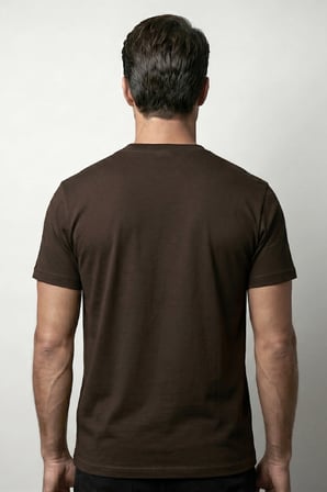 Erkek Vision Premium Kalite Yoğun Dokulu Pamuklu T-Shirt Kahverengi M101-R0220-10