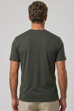 Erkek Vision Premium Kalite Yoğun Dokulu Pamuklu T-Shirt Haki M101-R0220-11