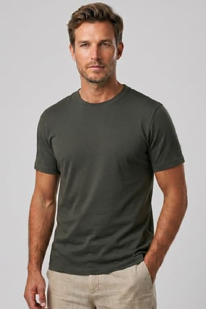 Erkek Vision Premium Kalite Yoğun Dokulu Pamuklu T-Shirt Haki M101-R0220-11