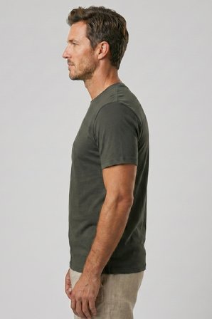Erkek Vision Premium Kalite Yoğun Dokulu Pamuklu T-Shirt Haki M101-R0220-11