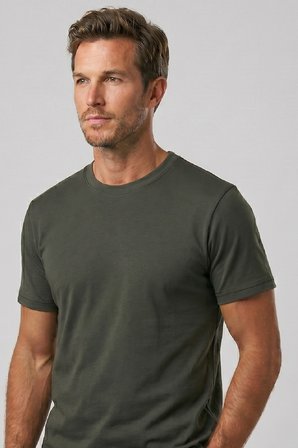Erkek Vision Premium Kalite Yoğun Dokulu Pamuklu T-Shirt Haki M101-R0220-11