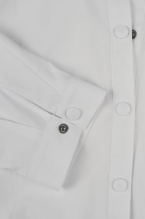 Kadın Form Çıtçıtlı Gömlek Ayarlanabilir Bel Şık Rahat Kesim Beyaz W201-K0304-01