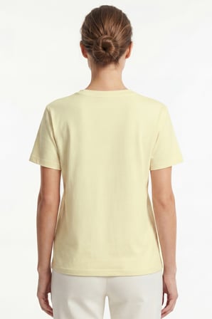 Kadın Vision V Yaka Premium Kalite Yoğun Dokulu Pamuklu T-Shirt Sarı W102-R0220-03