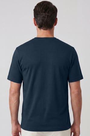 Erkek Vision V Yaka Premium Kalite Yoğun Dokulu Pamuklu T-Shirt Lacivert M102-R0220-07