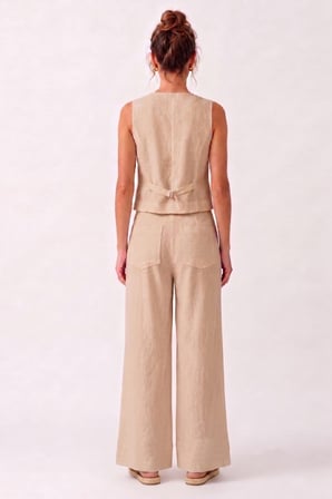 Kadın Terra %100 Keten Pantolon Yazlık Nefes Alabilen Latte W351-K0402-02