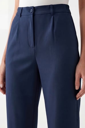 Kadın Flexon Ultra Esnek Relaxed Beli Lastikli Jogger Pantolon Lacivert W702-R0433-05