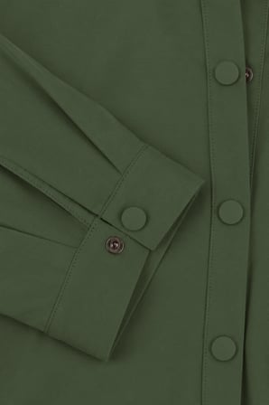 Kadın Form Çıtçıtlı Gömlek Ayarlanabilir Bel Şık Rahat Kesim Haki W201-K0304-03
