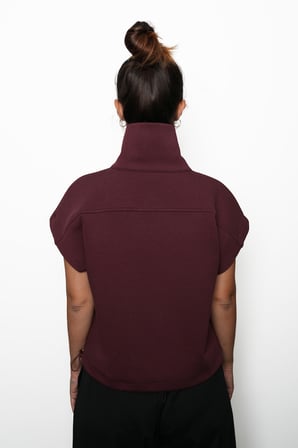 Kadın Aura Çıtçıtlı Belden Ayarlamalı Bomber Yelek Bordo