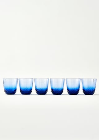 Colore Mavi Kesme Bardak 6'lı 320 cc.
