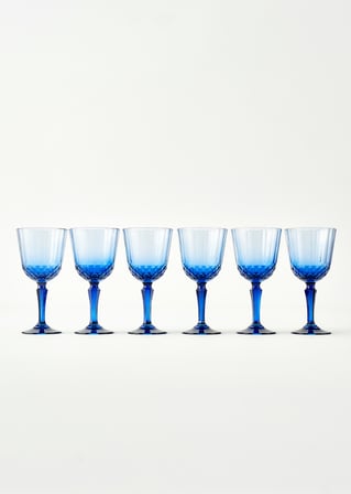 Colore Kesme Kadeh 6'lı Mavi (310 cc)