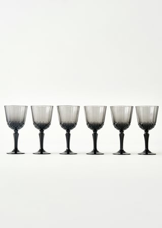 Colore Kesme Kadeh 6'lı Antrasit (310 cc)