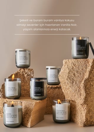 Vanilla Noir Ahşap Fitilli Soy Wax Mum