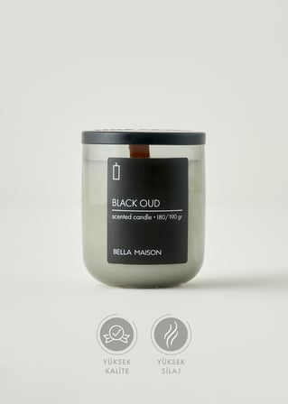 Black Oud Ahşap Fitilli Soy Wax Mum