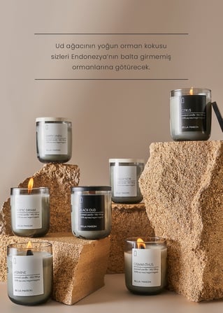 Black Oud Ahşap Fitilli Soy Wax Mum