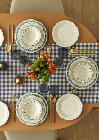 Mabel Stoneware 24 Parça 6 Kişilik Yemek Takımı Mavi
