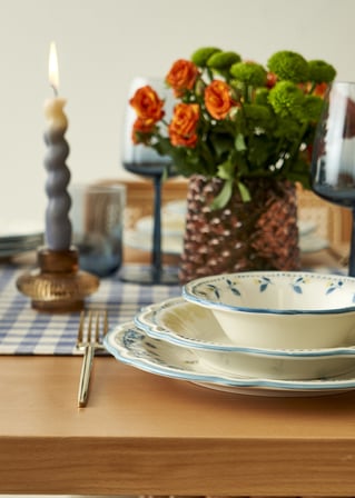 Mabel Stoneware 24 Parça 6 Kişilik Yemek Takımı Mavi