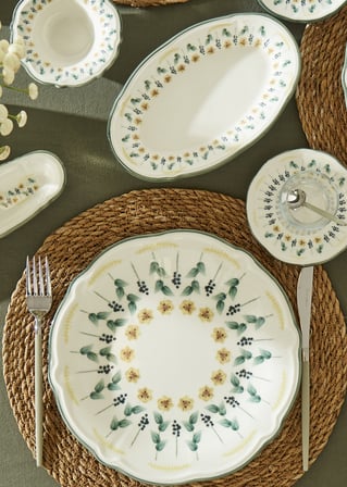 Adelina Stoneware 26 Parça 6 Kişilik Kahvaltı Takımı Yeşil