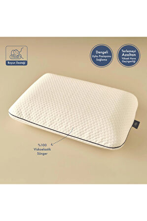 Bella Maison Relax Visko Yastık Beyaz (60x40x13 cm)