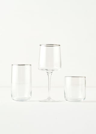 Premium Bardak-Kadeh Set 18'li Silver