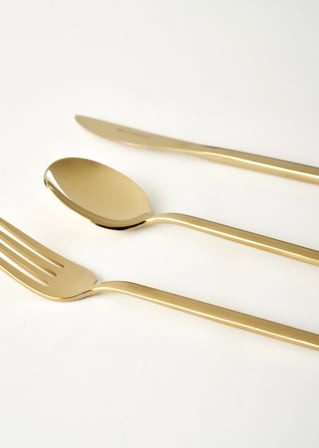 Siena 18 Parça 6 Kişilik Tatlı Çatal Kaşık Bıçak Seti Gold
