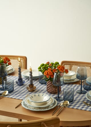 Mabel Stoneware 48 Parça 12 Kişilik Yemek Takımı Mavi