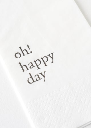 Oh Happy Day 100'lü Kağıt Peçete Beyaz (33x33 cm)