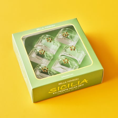 Sicilia Peçete Halka Seti (5 cm) Çok Renkli