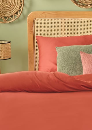 %100 Pamuk Saten Supreme Basic Çift Kişilik Nevresim Seti Kiremit (200X220 Cm)