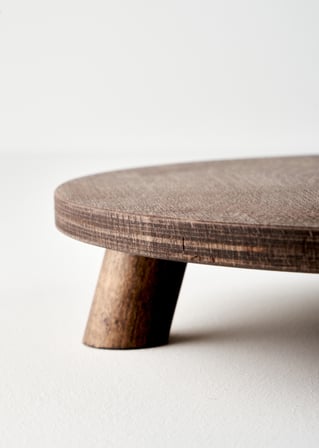 Aris Ayaklı Sunum Tabağı Naturel (29 cm)