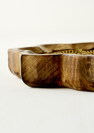 Rico Mango Ağacı Dekoratif Tabak Naturel (22x3,5x22 cm)