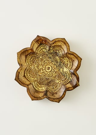 Rico Mango Ağacı Dekoratif Tabak Naturel (22x3,5x22 cm)