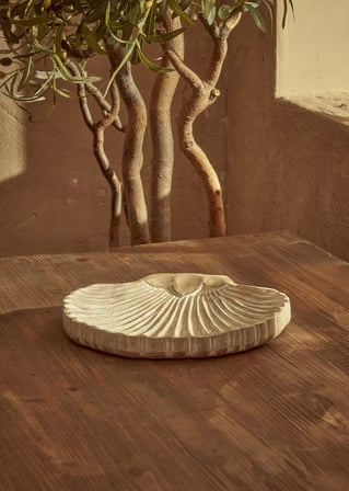 Oyster Mango Ağacı Dekoratif Tabak Naturel (30X2,5X20 CM)