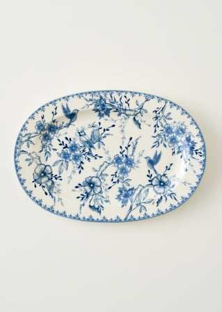 Bleu Blanc Porselen Büyük Sunum Tabağı Mavi (30 cm)