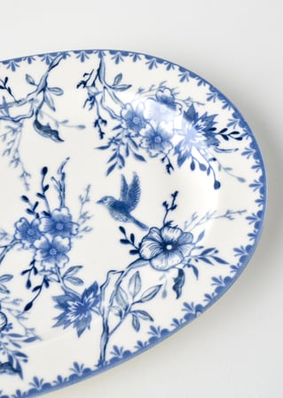 Bleu Blanc Porselen Büyük Sunum Tabağı Mavi (30 cm)