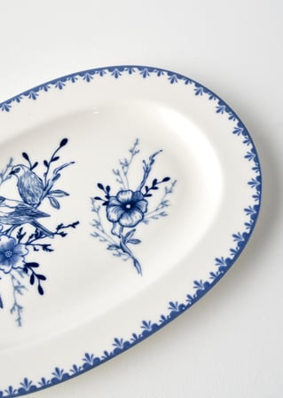 Bleu Blanc Porselen Küçük Sunum Tabağı Mavi (25 cm)