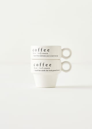 Coffeeaholic Seramik Espresso 2'li Set Siyah (105 cc)