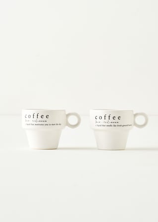 Coffeeaholic Seramik Espresso 2'li Set Siyah (105 cc)