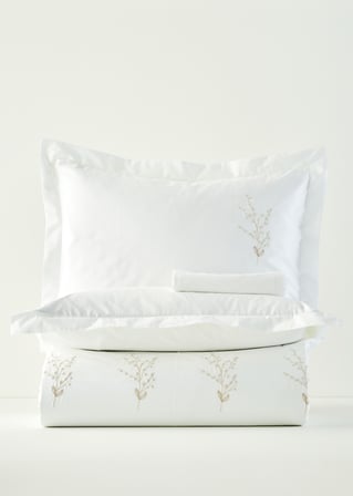%100 Pamuk Saten Exclusive King Size Nevresim Takımı Beyaz (240x220 cm)
