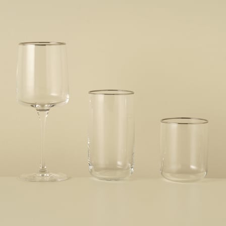 Premium Bardak-Kadeh Seti 36'lı Silver