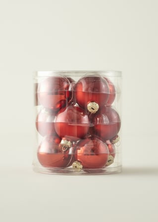 Christmas Dekoratif Süs 12'li Kırmızı (6 cm)