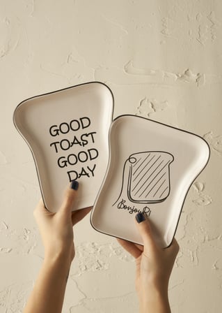 Toast Seramik 8 Parça 2 Kişilik Kahvaltı Takımı Siyah