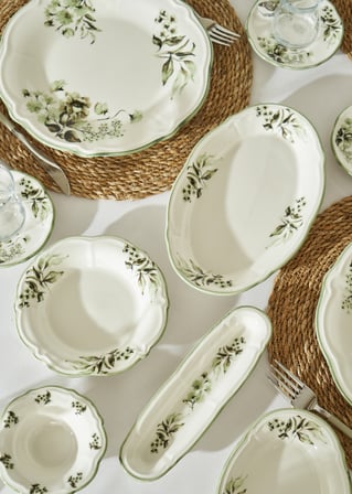 Bella Maison Julia Stoneware 26 Parça 6 Kişilik Kahvaltı Takımı Yeşil