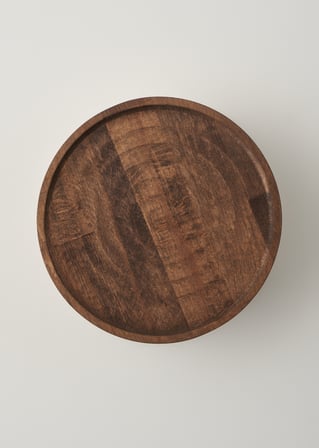 Wooden Ahşap Yuvarlak Sunum Standı Naturel (25 cm)