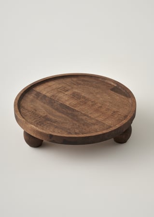 Wooden Ahşap Yuvarlak Sunum Standı Naturel (25 cm)