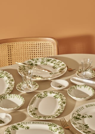 Bella Maison Petit Bonheur Porselen 44 Parça Yemek Ve Kahvaltı Takımı - Yeşil