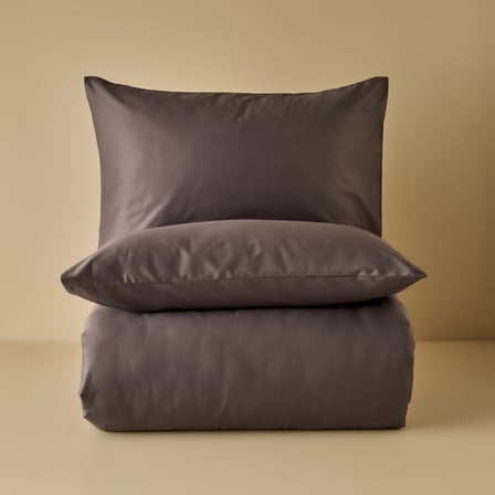 %100 Pamuk Saten Supreme Basic Çift Kişilik Nevresim Seti Antrasit (200X220 Cm)