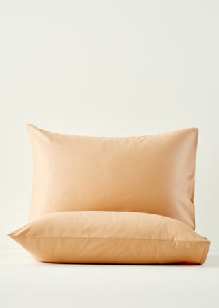 %100 Pamuk Saten 2'li Yastık Kılıfı Somon (50x70 cm)