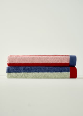 %100 Pamuk Line Banyo Havlusu Mavi (90x150 cm)