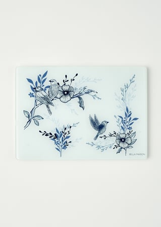 Bleu Blanc Cam Kesme Tahtası Mavi (35x25 cm)