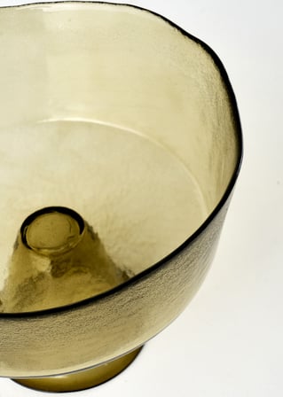Geo Ayaklı Cam Sunum Kasesi Yeşil (21x16 cm)